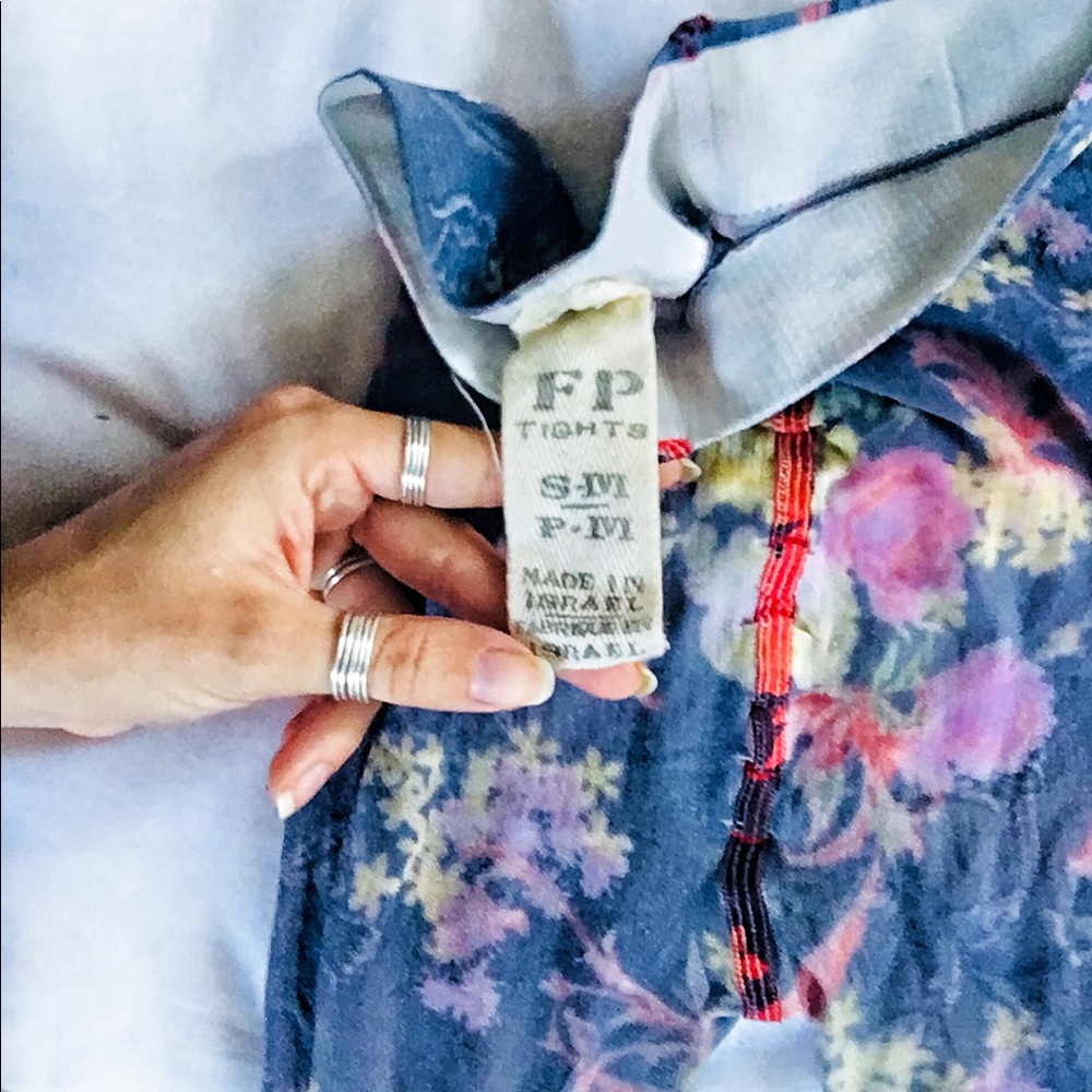 Free People Floral Tights
